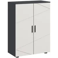 Kleankin Badezimmerschrank Grau, Holzwerkstoff, 60x82x30 cm, Badezimmer, Badezimmerschränke