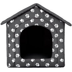 Bjird Tierhaus Hundehütte – Hundehöhle für kleine mittelgroße und große Hunde, Hundeliegen mit herausnehmbarer Dach, Größe S-XXXL, made in EU grau 76 cm x 74 cm x 72 cm