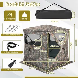 Costway Pop-Up-Zelt 2–3 Personen Camouflage