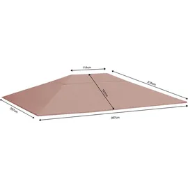 Quick Star Ersatzdach für Pavillon 3x4 m 3,97 x 2,97 m Braun