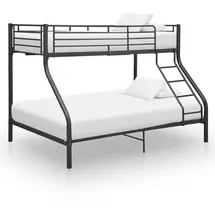 vidaXL Etagenbettgestell Schwarz Metall 140x200 cm/90x200 cm