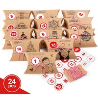 Adventskalender Zum Befüllen, 24 Weihnachten Papiertüten 12 Muster* 2 DIY Adventskalender Tüten Mit Kraftpapier Tüten Süßigkeiten Box für DI...