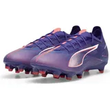 Puma Ultra 5 Play MG Soccer Shoe, Lapis lazuli/puma White-Sunset Glow,