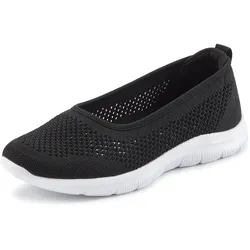 Sneaker Ballerinas, ultraleichter Slipper, Slip-On-Sneaker, Freizeitschuh VEGAN, Gr. 36, schwarz, , 24379643-36