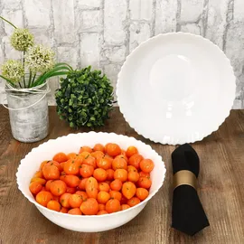 Mambocat 2x Servierschale Arkona Ø22,5cm Opalglas weiß Salat-Schüssel Beilagenschale