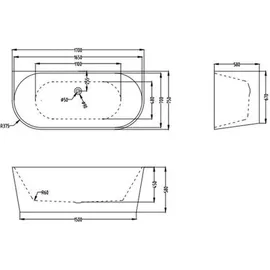 doporro Vicenza Freistehende Badewanne 170 x 75 cm (Vicenza519OA)