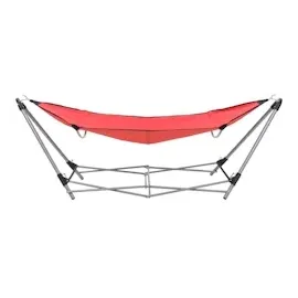 vidaXL Hängematte mit faltbarem Ständer Rot