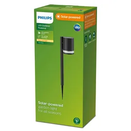 Philips Sockelleuchte Kunststoff 54,0 cm Solar 1,5 W inkl. Dämmerungssensor schwarz
