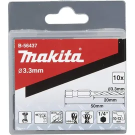 Makita Nietenbohrer 3,3 mm 1/4" 10 Stück
