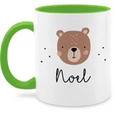 Tasse Tassen 325ml - Süßer Bär I Bären I Bärenmotiv I Bear - 325 ml - Hellgrün - bären-tasse teddy name bärchen tier personalisierte tiere geschenke personalisierter kind und