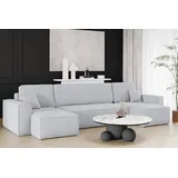 Kaiser Möbel Ecksofa mit schlaffunktion und bettkasten, Sofa U-form, Couch U-form BEST Cord Grau