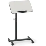 COSTWAY Laptoptisch, Betttisch auf Rollen höhenverstellbar, Beistelltisch neigbar grau