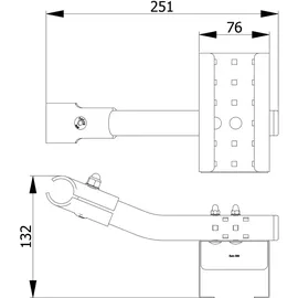 Fetra Fechtel Transportgeräte GmbH Flaschenhalterung Stahlblech 70 x 55 mm blau