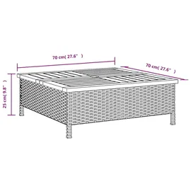 vidaXL Gartentisch 70 x 70 x 25 cm Schwarz