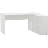 MÖBELPARTNER 500 Schreibtisch weiß rechteckig, Wangen-Gestell weiß 150,0 x 65,0 cm