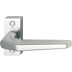 Drückerhalbgarnitur FRANKFURT 117GF/22 auf Rosette, Aluminium silber eloxiert
