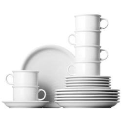 Thomas Porzellan Kaffeeservice Kaffeeset 18-tlg. – TREND Weiß – 1 Set (18-tlg), 6 Personen, Porzellan, Porzellan, spülmaschinenfest, mikrowellengeeignet weiß