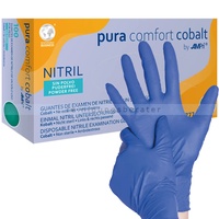Nitrilhandschuhe Ampri pura comfort cobalt L Gr. 9, puderfrei, untsterile Nitrilhandschuhe, 100 Stück/Box