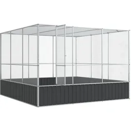 vidaXL Voliere Silbern 311x307x212 cm Stahl