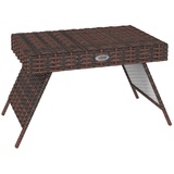 Outsunny Rattan Beistelltisch Gartentisch Klapptisch wetterfester Campingtisch