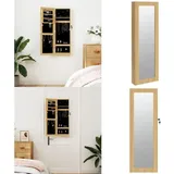 Vidaxl - Schmuckschrank mit Spiegel Wandmontage 30x8,5x90 cm - Holzschreibtisch - Spiegelmöbel - Schmuckaufbewahrung - Kosmetikspiegel