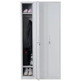 MCW Schließfachschrank Metall 3 Fächer grau