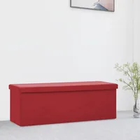 ZQQLVOO Couch hocker Badhocker mit Stauraum Bettbank Hocker mit Stauraum Flur Möbel Faltbare Sitzbank mit Stauraum Weinrot PVC