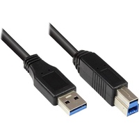 Exsys USB Kabel 0,5 m USB 3.2 Gen 1 (3.1 Gen 1) USB A USB B Schwarz
