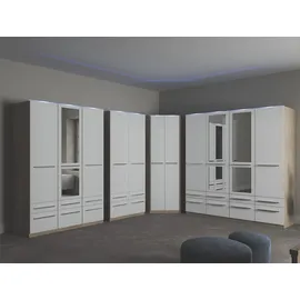 Priess Kleiderschrank PRIESS "Schrank Garderobe Wäscheschrank Barcelona in 5 Breiten", weiß (struktureichefarben hell, weiß), B:94cm H:193cm T:54cm, Holzwerkstoff, Schränke, Kleiderschrank, viel Stauraum, geräumige Schubkästen, mit Spiegel, MADE IN GERMANY