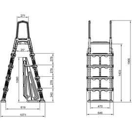 gre accessories Sicherheitsleiter Silber 120/132 cm