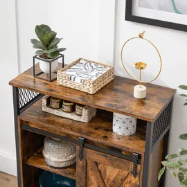VASAGLE Sideboard 70 x 80 x 30 cm Braun/Schwarz