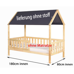 Clamaro Kinderbett (Kinderbett Jugendbett Holz Haus mit Dach 160x80 und 180x80 Clamaro)