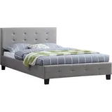 CARO-Möbel Polsterbett Nebraska Bettgestell 120 x 200 cm Einzelbett Designbett inklusive Lattenrost Textilbezug in grau