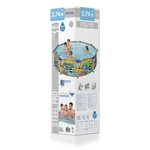 BESTWAY Steel Pro Paradise Frame Pool rund 274 x 66 cm bunt