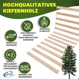 Coemo Rollrost VENO 120 x 200 cm - 13 Leisten - Massivholz