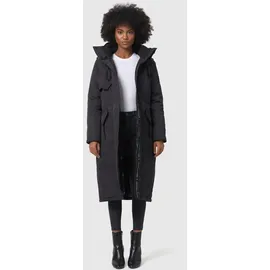 Navahoo Damen Wintermantel lang Parka warm Jacke mit Bindegürtel, Kapuze & Kragen Hokulanii