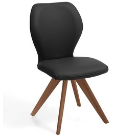 Niehoff Sitzmöbel Colorado Trend-Line Design-Stuhl Gestell Wild-Nussbaum - Leder Napoli schwarz
