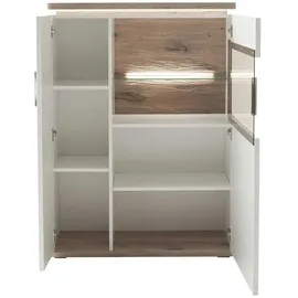 Uno Highboard 90 x 124 x 38 cm Holzfarben / Weiß