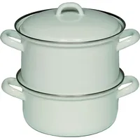 RIESS Kartoffelkocher mit Emaildeckel 18 cm weiß