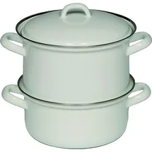 RIESS Kartoffelkocher mit Emaildeckel 18 cm weiß