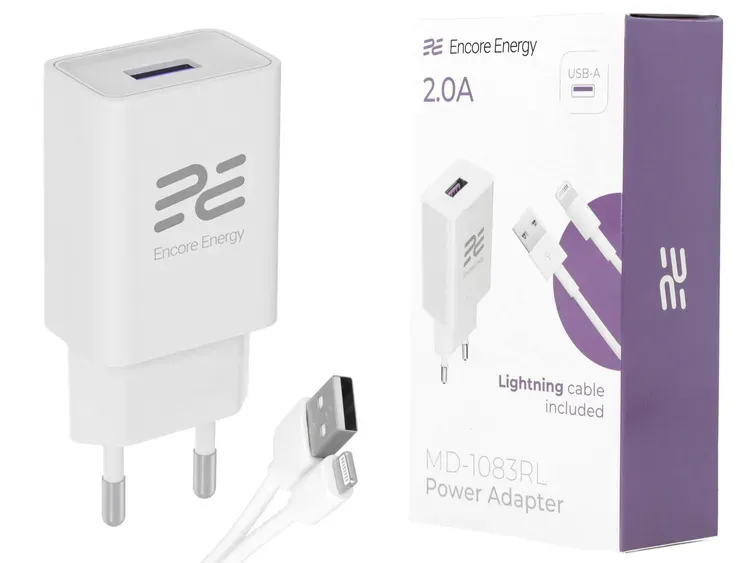 Neue Encore Energy USB-A 10W Netzladegerät + Lightning-Kabel universelles Ladegerät MD-1083RL