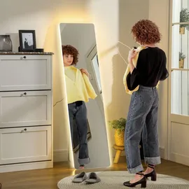 Homcom Ganzkörperspiegel Hartglas, Metall,