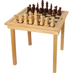 Spieltisch Schach, Dame & Ludo Schulsport Unisex bunt No Size