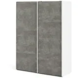 VCM Veto Schiebetürenschrank B150 cm 2 Türen Weiß und Betondekor.