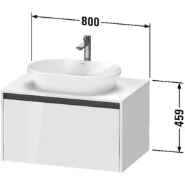 Duravit Waschtischunterschrank 1 Auszug 80 x 55 x 46 cm Eiche Schwarz Matt