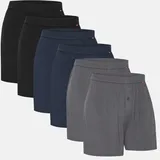 LOOSE BOXERSHORTS - 6-Pack - Schwarz/Dunklemarine/Grau - M