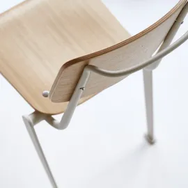 Tikamoon Esszimmerstuhl Mio Metall/Eschenholz weiß/beige