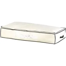 Infactory Unterbettkommode mit Sichtfenster & Handgriffen, 100x48x18 cm, beige