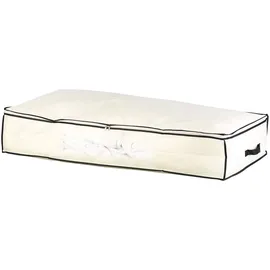 Infactory Unterbettkommode mit Sichtfenster & Handgriffen, 100x48x18 cm, beige