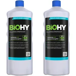 BiOHY Allzweckreiniger Konzentrat (2x1l Flasche) | Schonender Profi - Universalreiniger für Haushalt und Auto | vollständig biologisch abbaubar